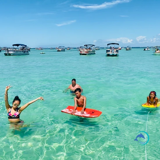 people playing at Crab Island, when is the best time to visit Crab Island