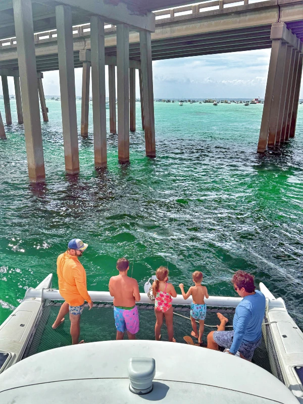 Fishing near the bridge at Crab Island