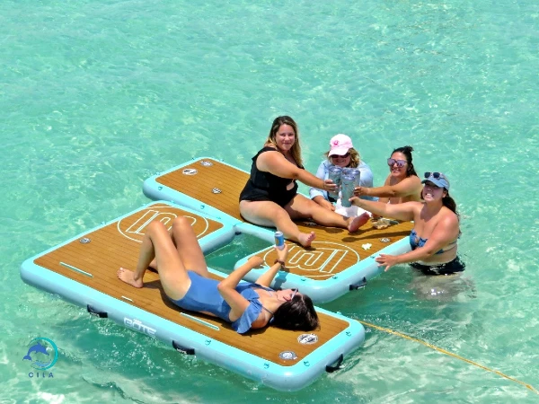 Floating at Crab Island with Crab Island Luxury Adventures