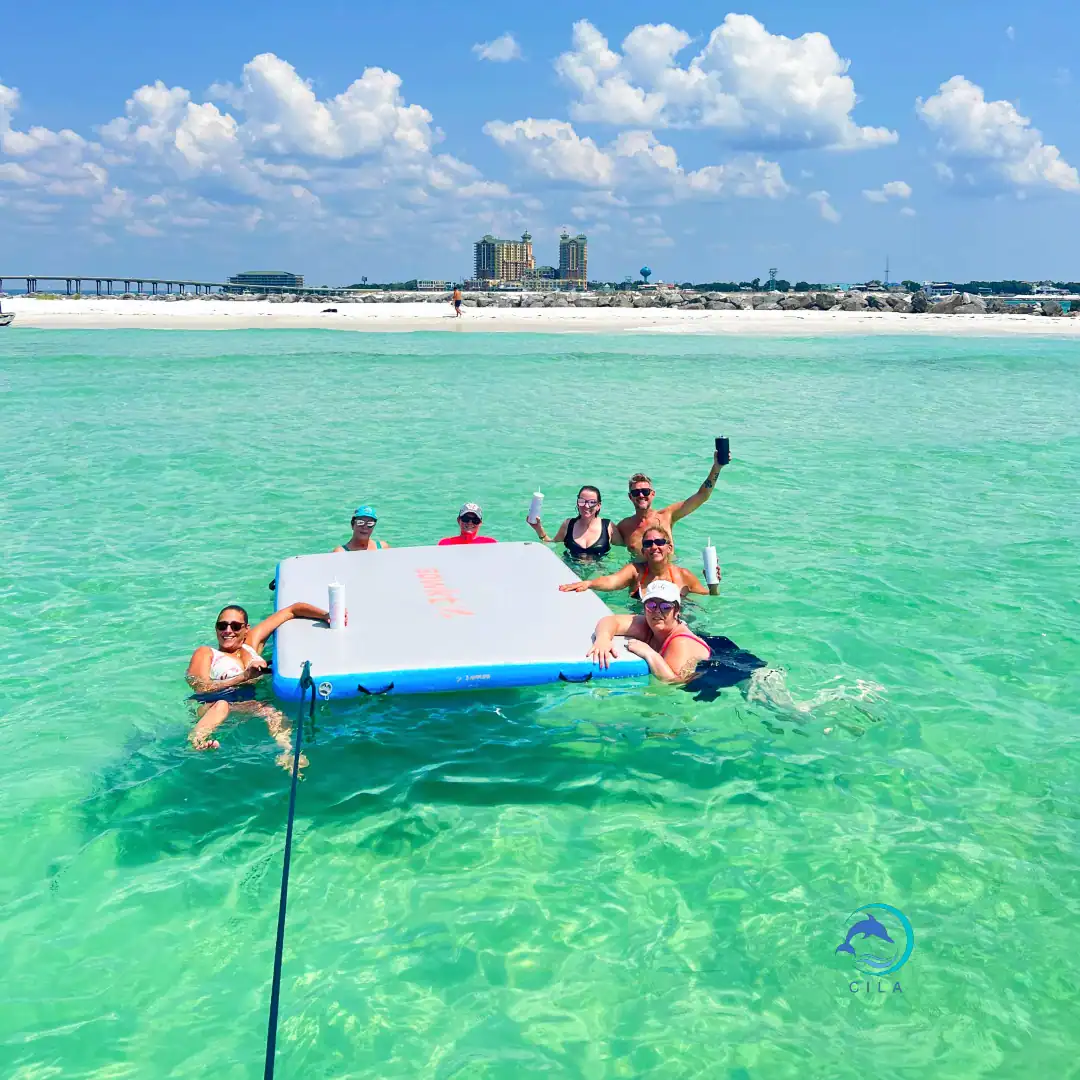 Friends on a Pontoon at Crab Island