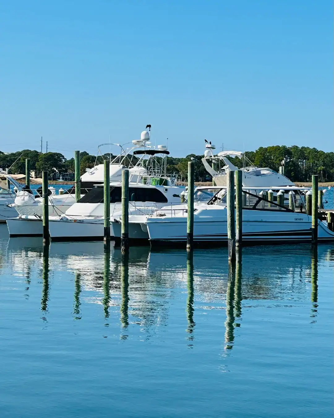 Catamarans docked at Baytowne Marina in Miramar Beach at the Sandestin Resort