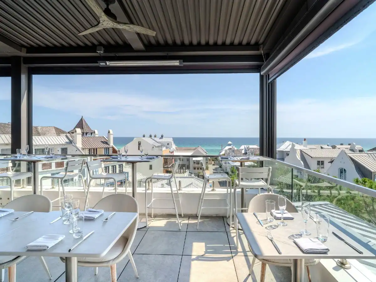 View from the deck of Pescados Rooftop Bar & Grill in Rosemary Beach