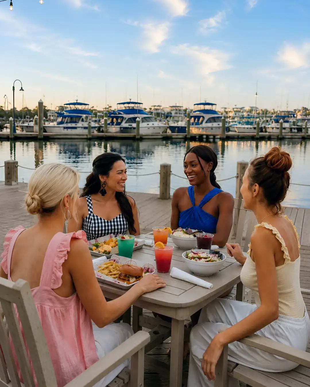A group of ladies having lunch at the Marina Bar & Grill located at Baytowne Marina in the Sandestin Golf & Beach Resort, Miramar Beach, FL.