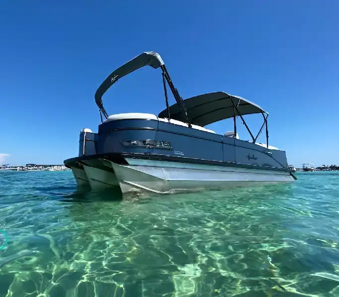 Pontoons available for guests on 30a to visit Crab Island