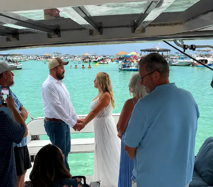 Wedding aboard the Gemini Yacht with Crab Island Luxury Adventures