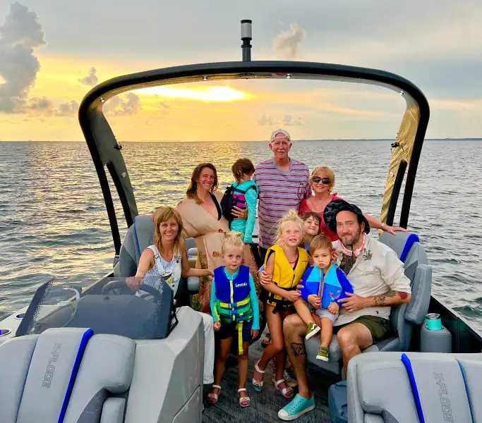Private pontoon charter at Crab Island